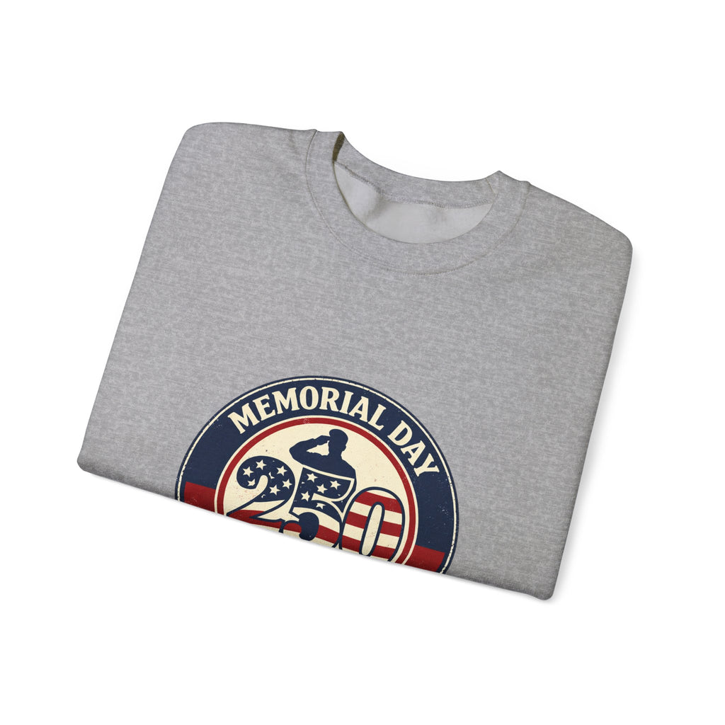Memorial Day 250 Crewneck Sweatshirt | USA 250, 1776–2026, vintage distressed Americana