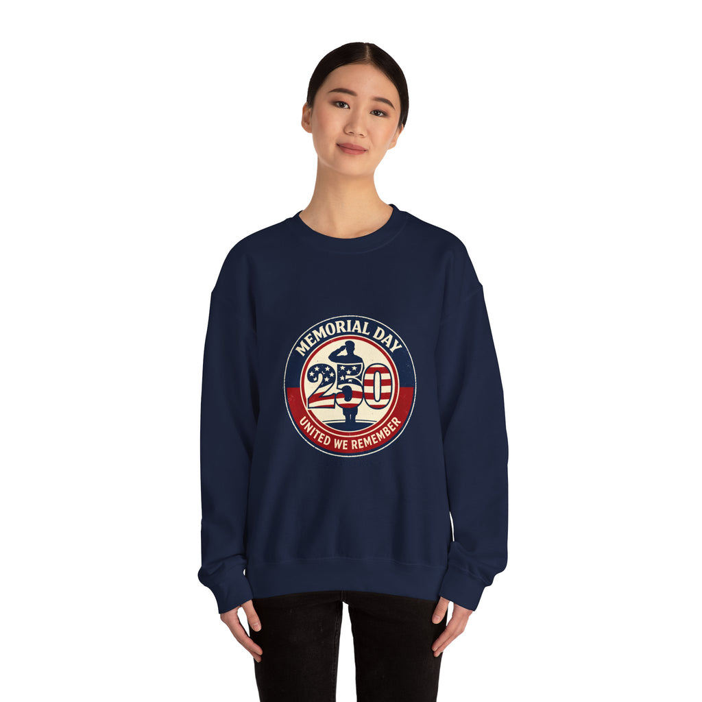 Memorial Day 250 Crewneck Sweatshirt | USA 250, 1776–2026, vintage distressed Americana