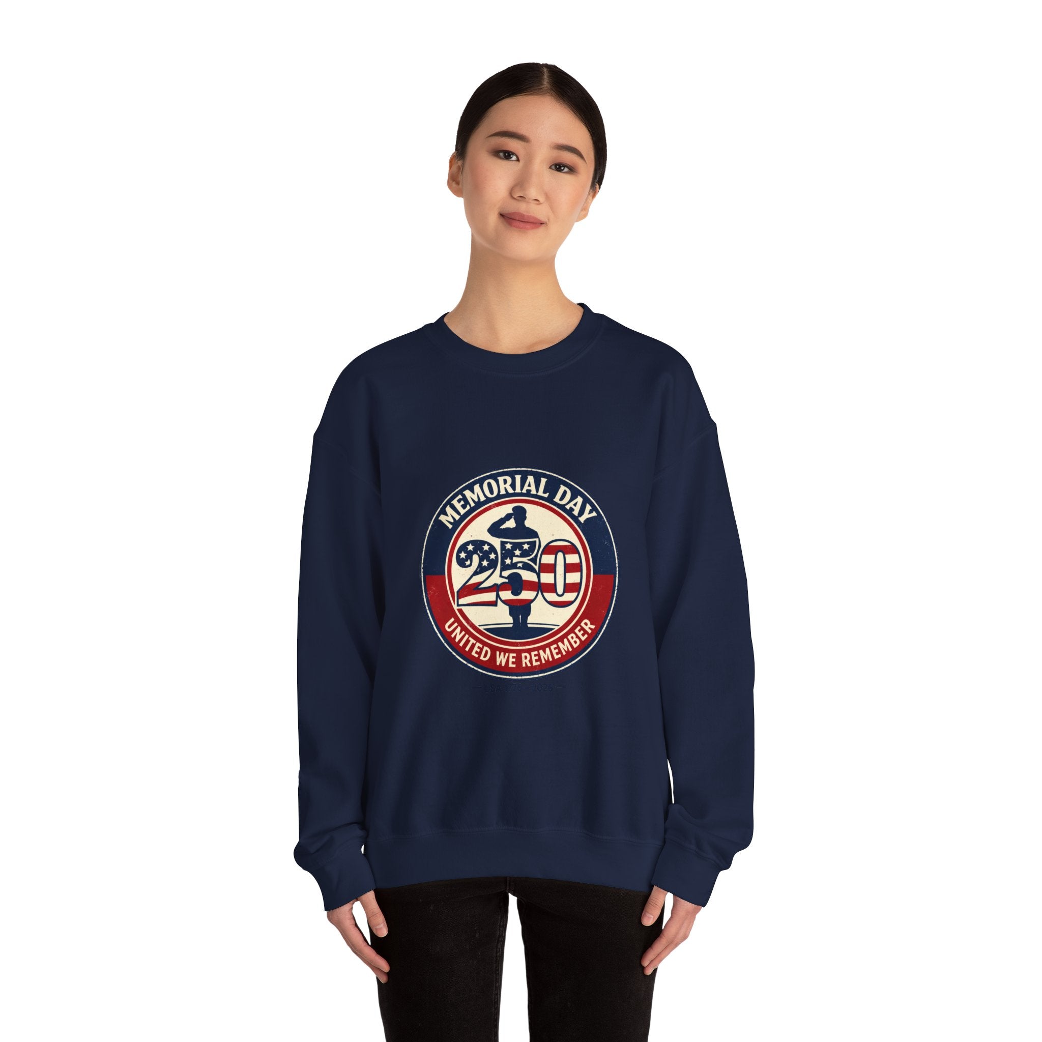 Memorial Day 250 Crewneck Sweatshirt | USA 250, 1776–2026, vintage distressed Americana