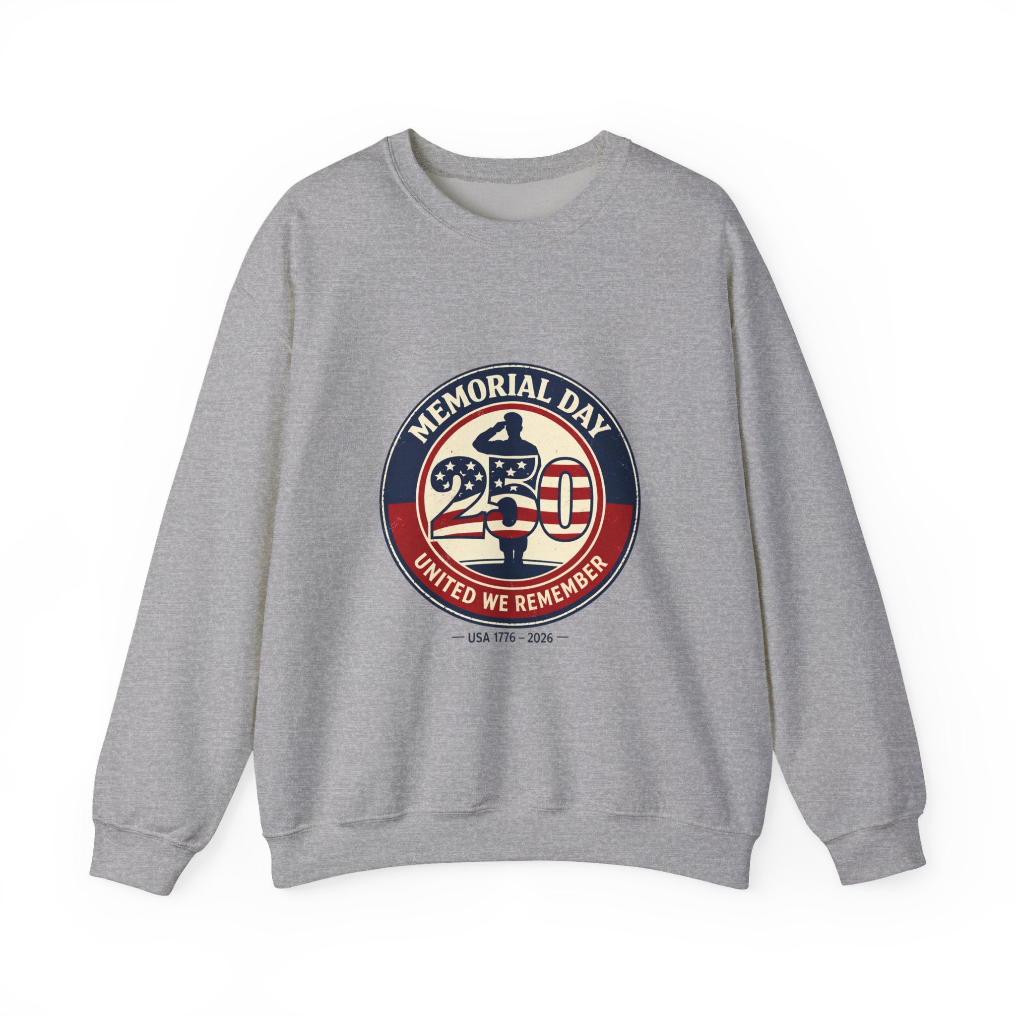 Memorial Day 250 Crewneck Sweatshirt | USA 250, 1776–2026, vintage distressed Americana