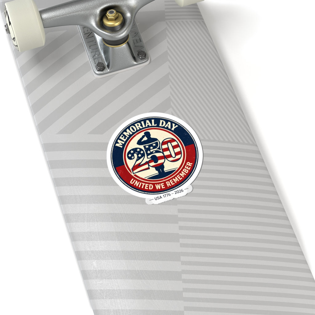 Memorial Day 250 Sticker | USA 1776–2026, vintage distressed red white blue