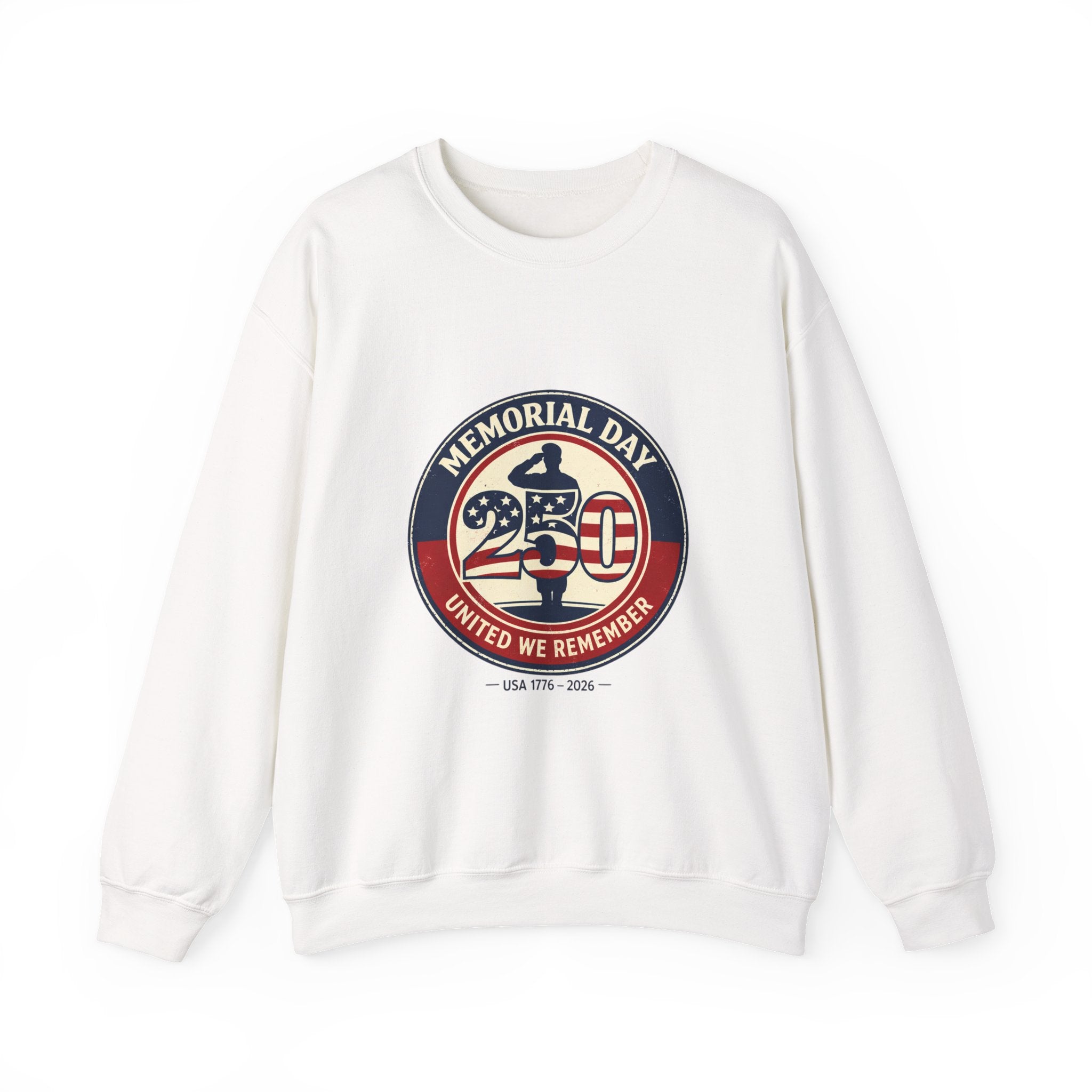 Memorial Day 250 Crewneck Sweatshirt | USA 250, 1776–2026, vintage distressed Americana