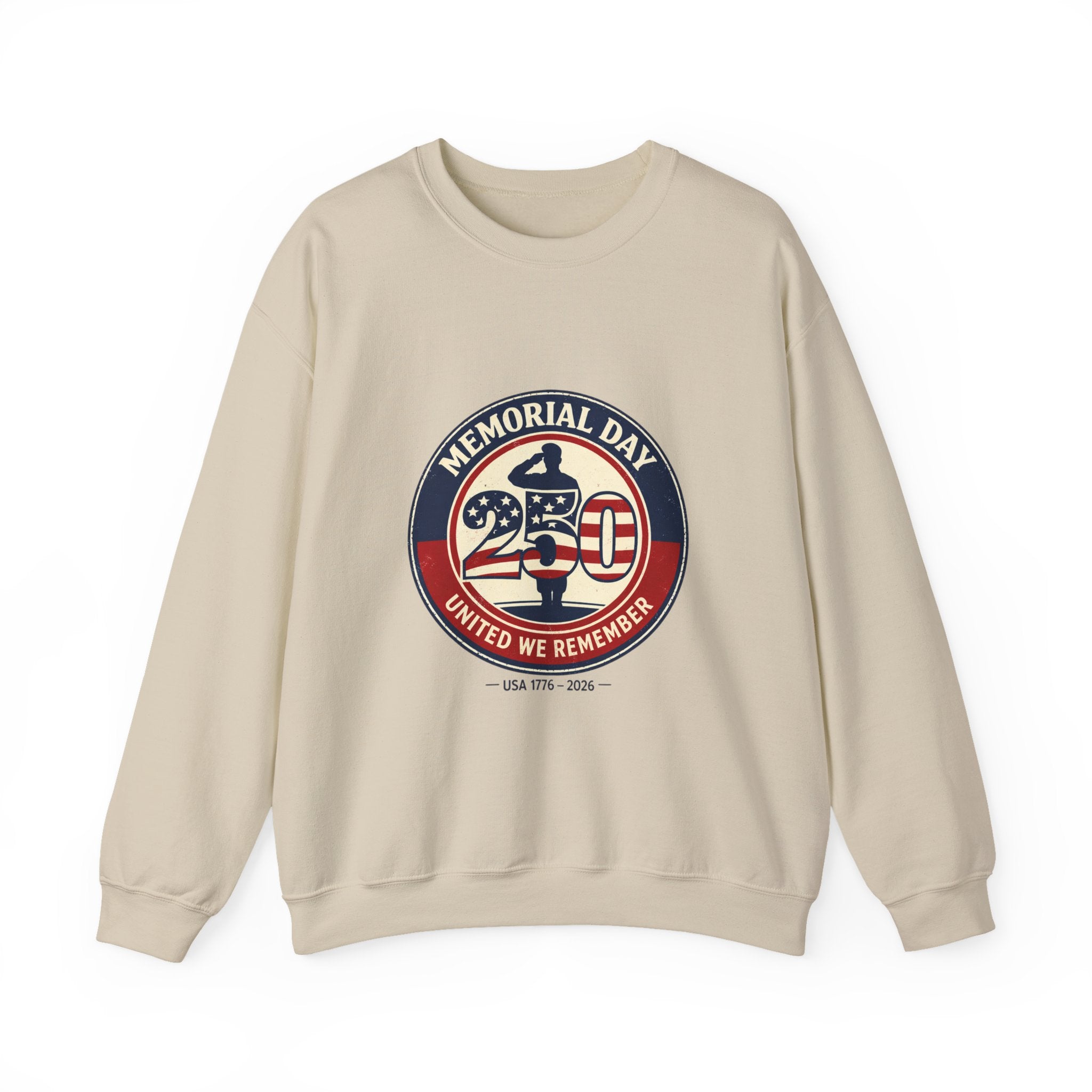 Memorial Day 250 Crewneck Sweatshirt | USA 250, 1776–2026, vintage distressed Americana