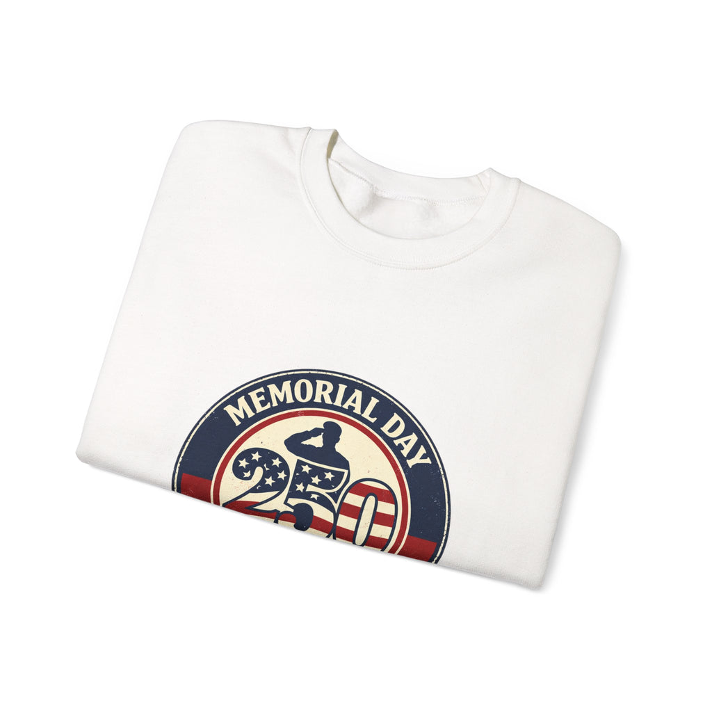Memorial Day 250 Crewneck Sweatshirt | USA 250, 1776–2026, vintage distressed Americana
