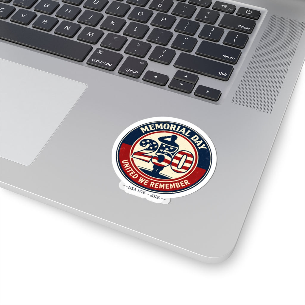 Memorial Day 250 Sticker | USA 1776–2026, vintage distressed red white blue